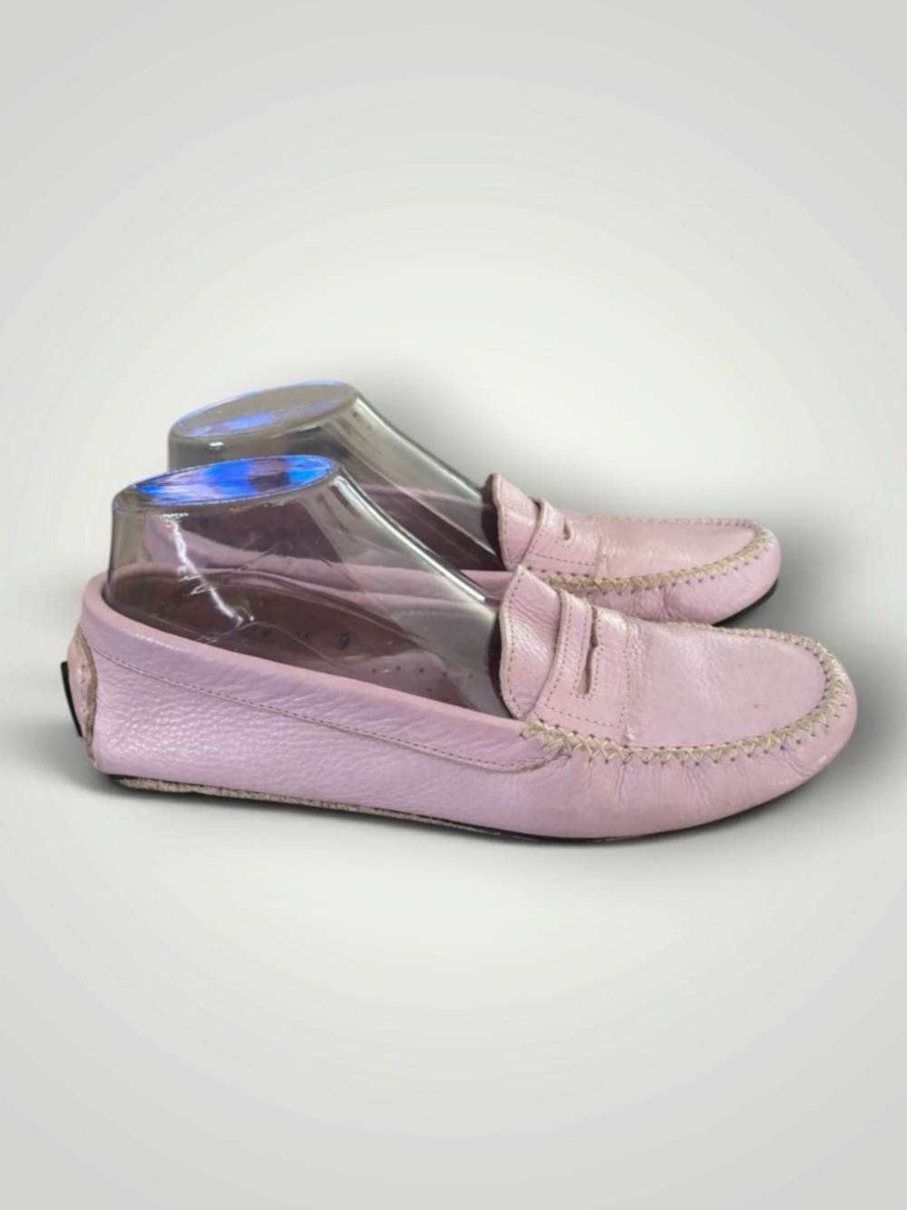 Vintage Andre Assous Italy Leather Pink Penny Loafers Moccasins Size 9 Narrow